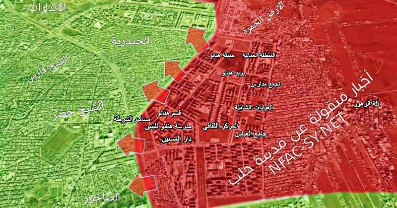 خريطة تموضع القوات الجديدة في حلب