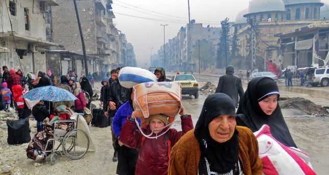النازحين السوريين من حلب الشرقية