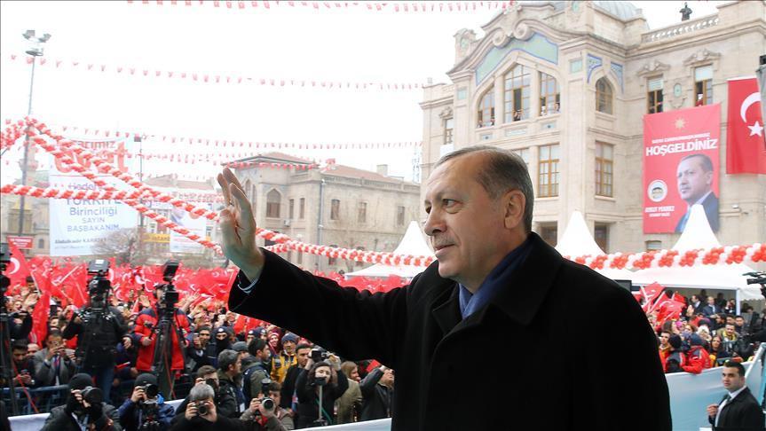 كلمة ألقاها أردوغان اليوم الجمعة، خلال مراسم افتتاح منشأة تخزين للغاز الطبيعي بولاية أقسراي وسط البلاد