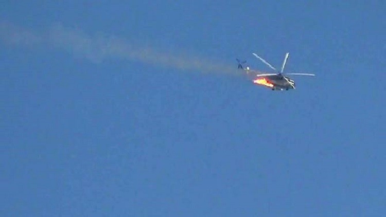إسقاط طائرة مروحية لقوات النظام السوري أرشيف