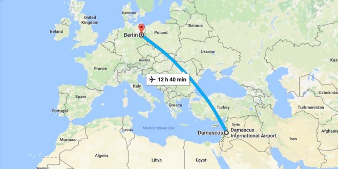 خط طيران من برلين إلى دمشق