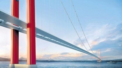 أردوغان ويلدرم يشاركان في وضع حجر الأساس لأطول جسر معلق في العالم