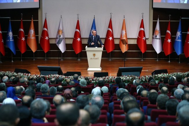 أردوغان، في كلمة له يوم الثلاثاء، بمقر حزب العدالة والتنمية
