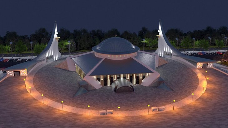 شاهد بالصور: بناء أول مسجد على شكل هلال ونجمة في ولاية سيواس التركية