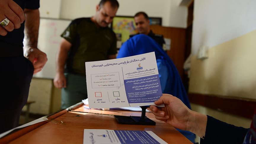 بدء التصويت في استفتاء انفصال الاقليم الكردي بالعراق