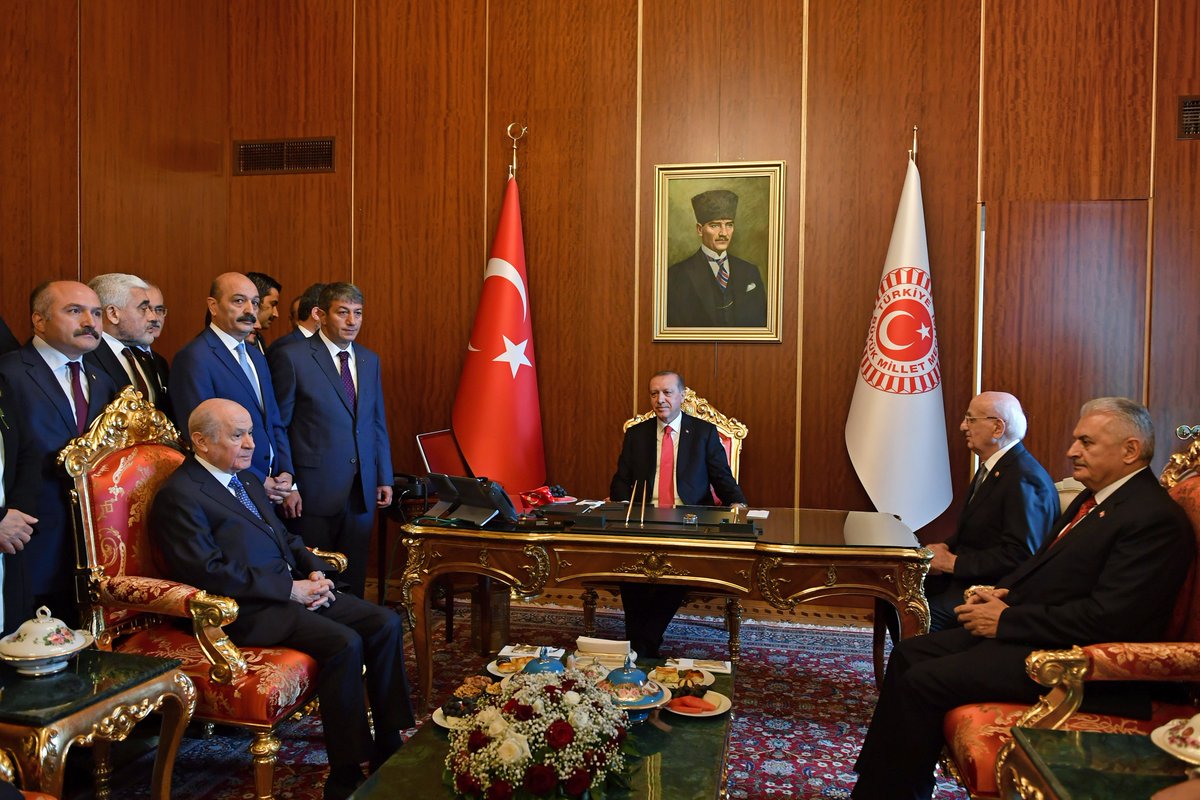 قادة سياسيون يلتقون رئيس البرلمان التركي على هامش افتتاح الجلسة التشريعية الجديدة