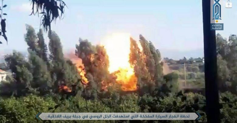 جبهة تحرير الشام تعلن عن تفجير مفخخة برتل روسي