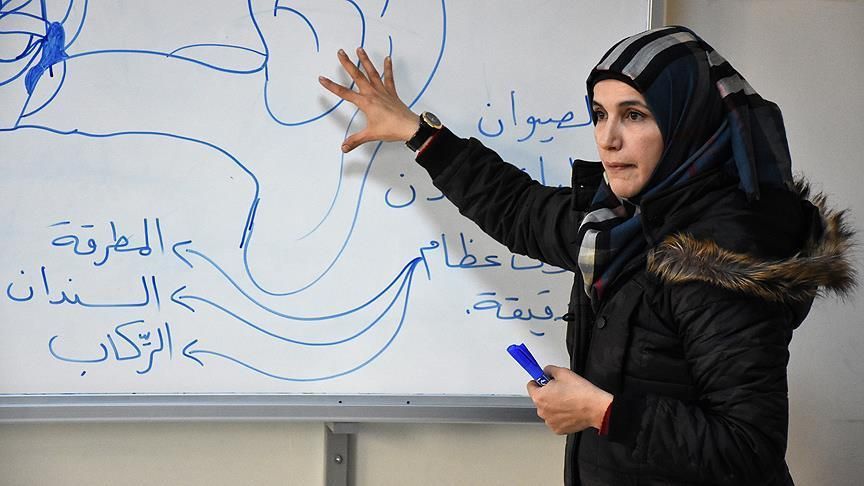 سوريون يحتلفون بعيد المعلم في تركيا