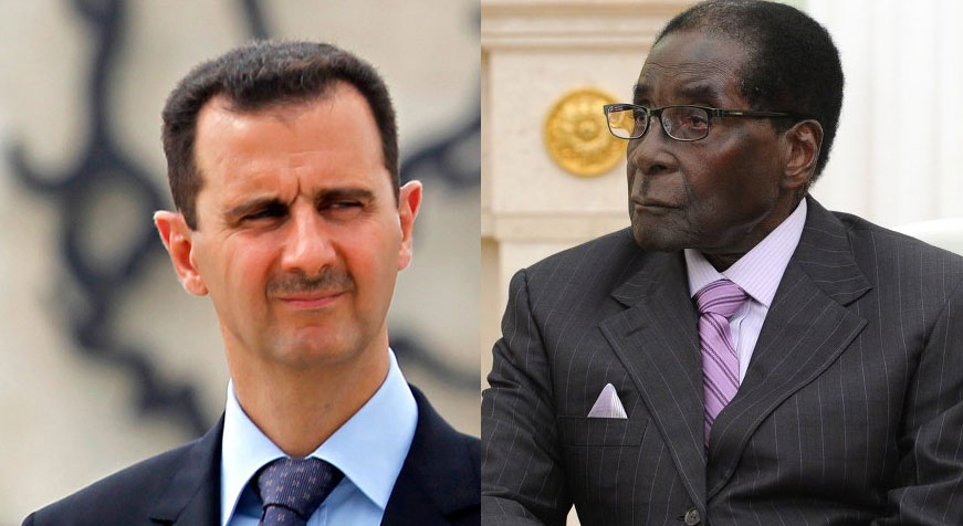 سوريين يقارنون بين تنحي موغابي و”تشبث” بشار الأسد
