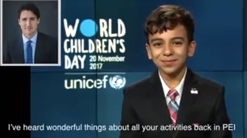 طفل سوري يخاطب العالم من منبر الأمم المتحدة بدعم من رئيس الوزراء الكندي وهذا ما قاله