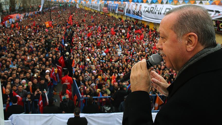 أردوغان أمام حشد جماهيري