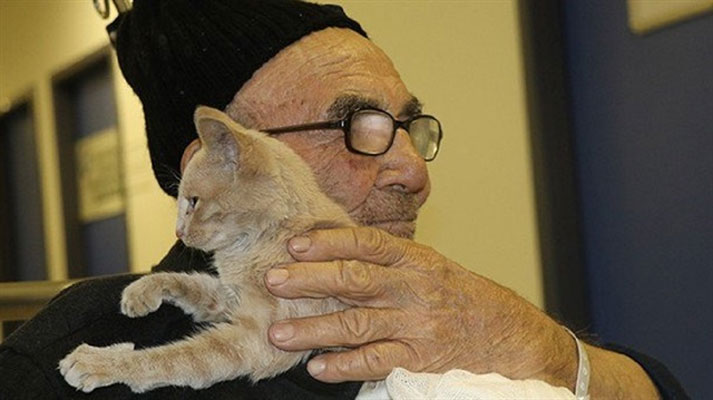 صورة لمسن تركي وهو يحتضن قطته تحظى بتعاطف العالم (الصور المعنية داخل الخبر)