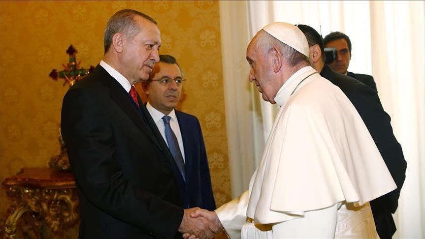 اختتام لقاء أردوغان وبابا الفاتيكان