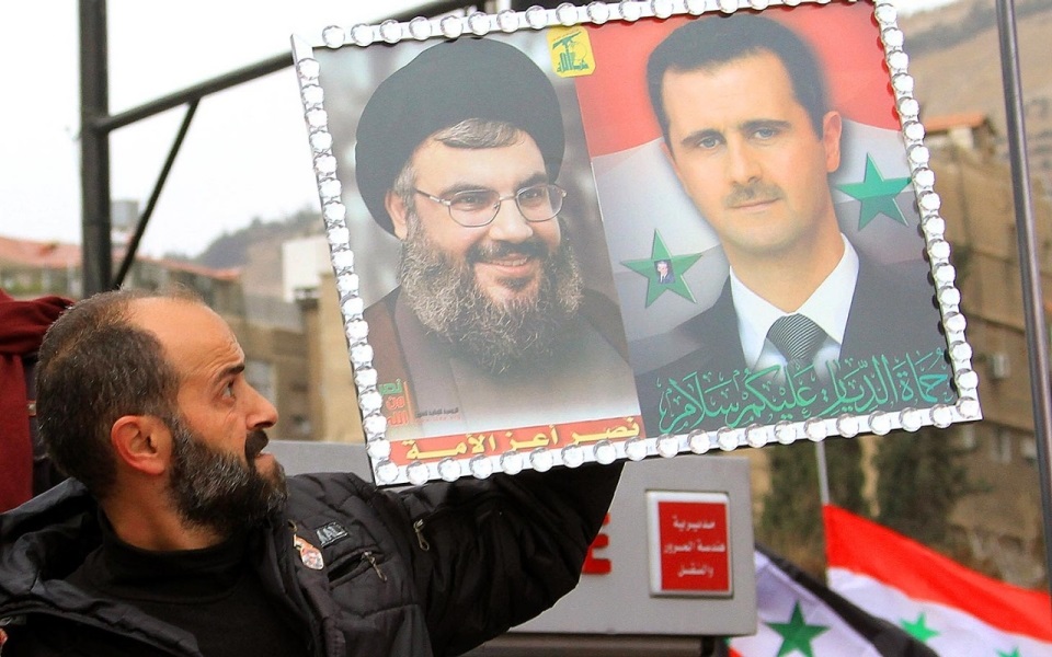 صور حسن نصرالله وبشار الأسد في شوراع دمشق