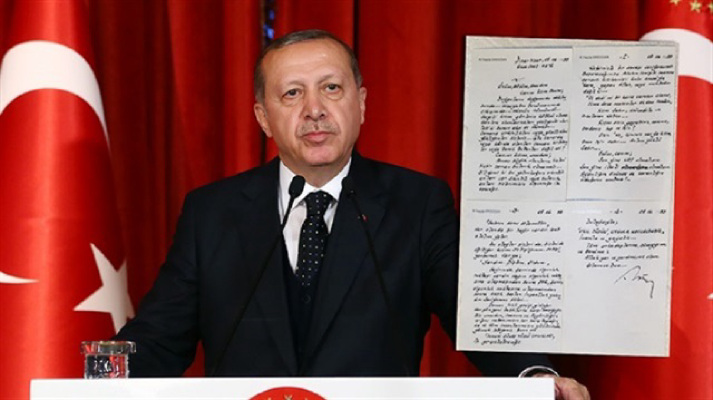 الكشف لأول مرة عن خطاب أرسله أردوغان إلى إبنته قبل 19 عاماً (شاهد الصورة والوثيقة)