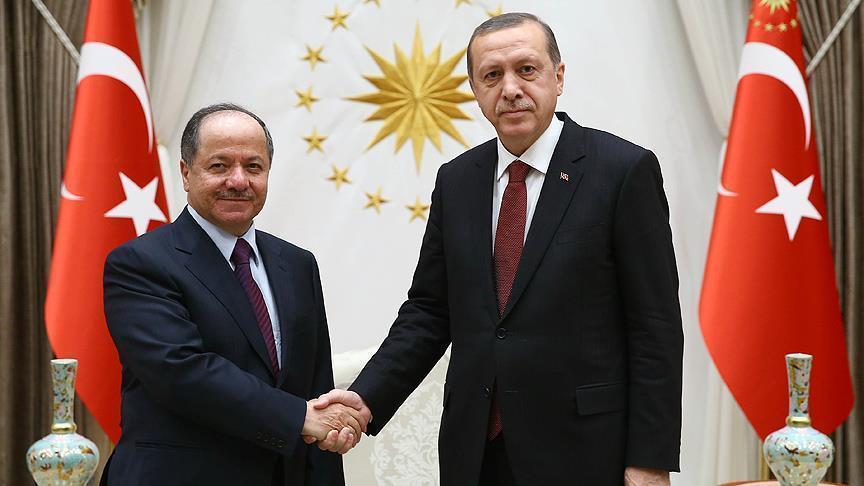 أردوغان وبارزاني يبحثان توطيد العلاقات بين أنقرة وأربيل
