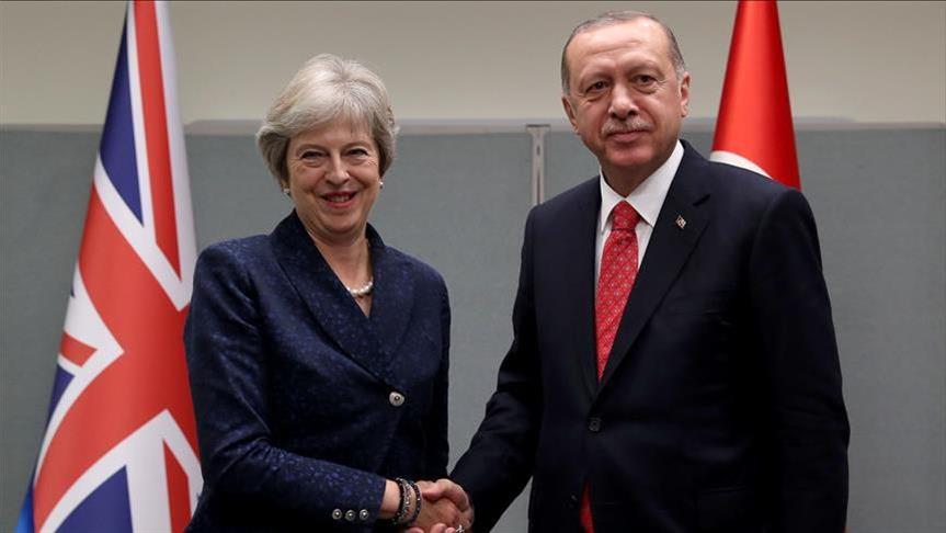 أردوغان يلتقي رئيسة الوزراء البريطانية