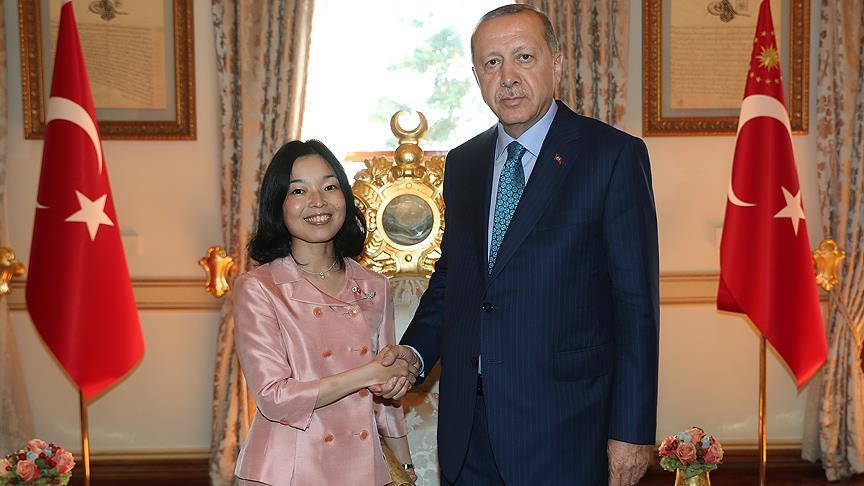 أردوغان يلتقي أميرة يابانية في قصر يلدز بإسطنبول