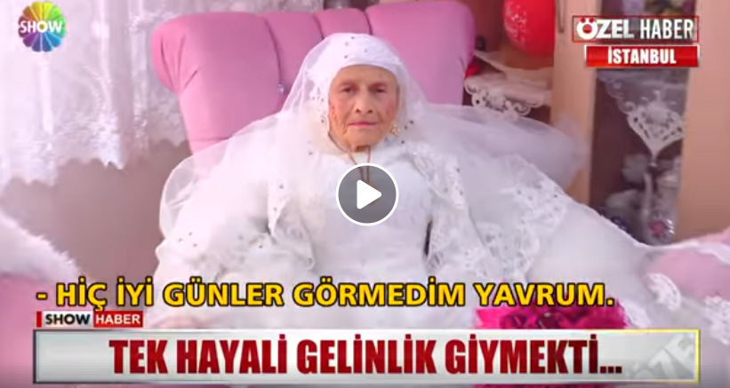 سيدة تركية مسنة 89 عاماً ترتدي ثوب الزفاف الأبيض .. وتكشف عن قصتها (فيديو)