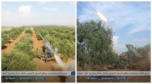بالصور.. صواريخ “الفيل والغراد” تنهال على مواقع النظام بريف حماة الشمالي