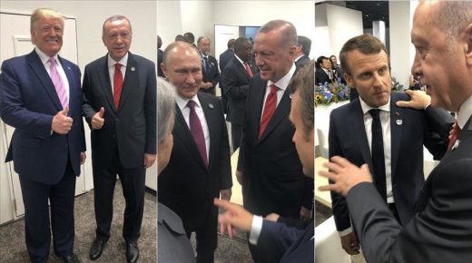 الرئيس أردوغان يتبادل أطراف الحديث مع ترامب وبوتين وماكرون