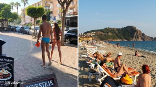 تركيا: سياح يتجولون بملابس السباحة في مدينة تركية ويثيرون حفيظة السكان