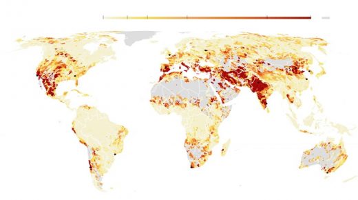 خريطة العالم وتغير المناخ