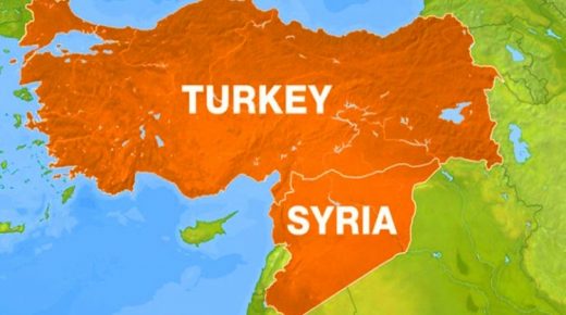 خريطة سوريا وتركيا