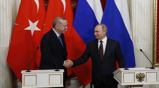 الرئيسان التركي، رجب طيب أردوغان، والروسي فلاديمير بوتين