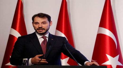Turkish Treasury and Finance Minister Berat Albayrak speaks during a presentation to announce his economic policy in Istanbul, Turkey August 10, 2018. REUTERS/Murad Sezer