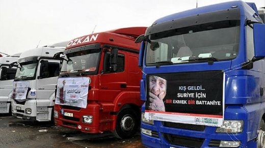 طلائع قافلة مساعدات تركية ضخمة تصل سوريا