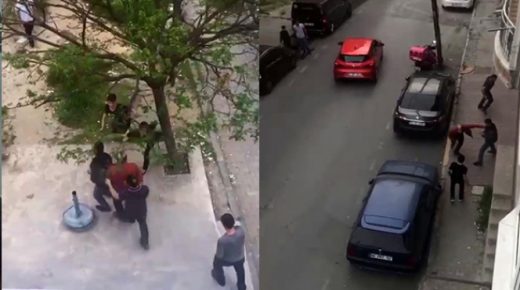قـ.ـ تال بالسكـ.ـ اكين بين مجموعة سوريين في اسطنبول (فيديو)