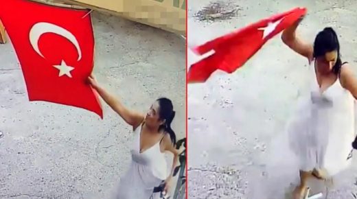 حـ.ـ ادثة جديدة.. امرأة تقوم بتمـ.ـ زيق العلم التركي وترميه في سلة المهملات بولاية أضنة وتبرر ذلك!!! (فيديو)