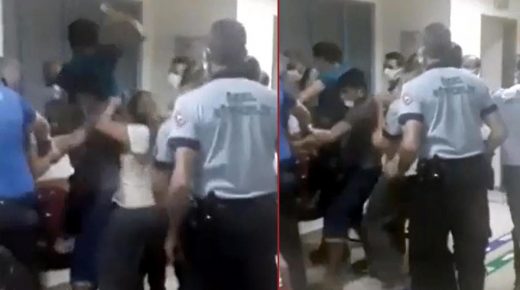أسرة تركية تهـ.ـ اجم الممرضات وحراس الأمن من أجل إبرة تم إعطاؤها لابنهم في بوردور (فيديو)
