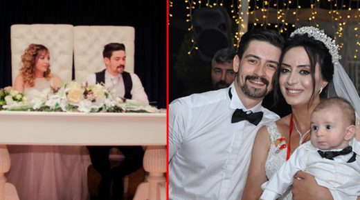 زوجان تركيان يقيمان حفل زفافهما مع طفلهما الأول في ولاية توكات