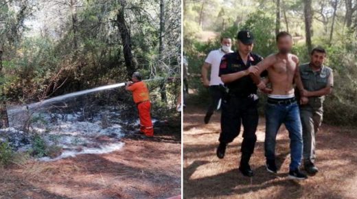بالصور: السلطات التركية تعتـ .ـقل شخصاً حاول إضرام النار في غابات أنطاليا