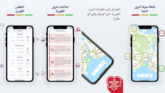 تطبيق تركي رسمي يتيح لك الوصول إلى معلومات المرور الفورية في كل مرة وفي كل مكان