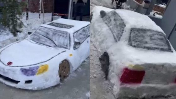 بقيمة 65 ألف ليرة تركية.. سيارة من الثلج (شاهد)