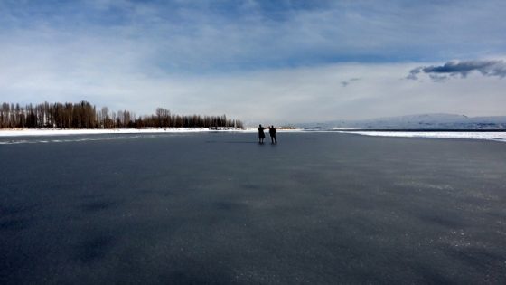تحول أحد سواحل بحيرة وان إلى قطعة من الجليد بالكامل