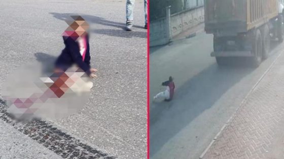 تعـ.ـ رض طفلة تركية لحـ.ـ ادث ألـ.ـ يم تحت عجلات الشاحنة بسبب هروبها من الكلاب في أنطاليا (فيديو)