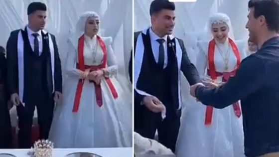 مواطن تركي يقدم لأصدقائه هدية غير متوقعة في يوم زفافهما (فيديو)