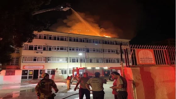 حريق يتسبب حالة من الذعر في مدرسة بولاية إزمير