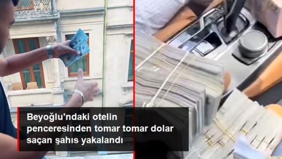القبض على مواطن أجنبي قام برمي الدولارات من النافذة في اسطنبول (فيديو)