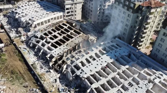 مبنى مهدم جراء زلزال تركيا