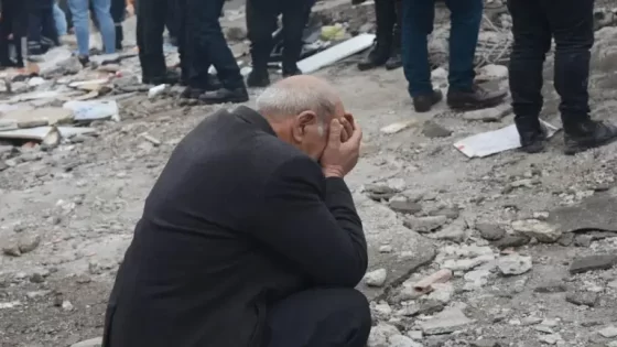 مسن يبكي زلزال