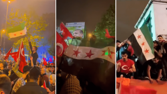 بالفيديو: علم الثورة السورية يرتفع وسط التجمعات الاحتفالية بفوز أردوغان
