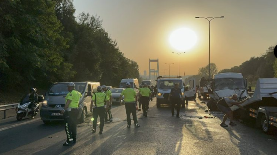 حادث سير مرعب فوق جسر اسطنبول (صور)