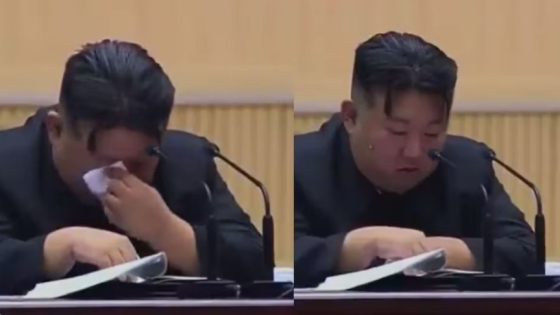زعيم كوريا الشمالية يجهش بالبكاء خلال مشاركته في مؤتمر ..فما هي القصة؟ (فيديو)