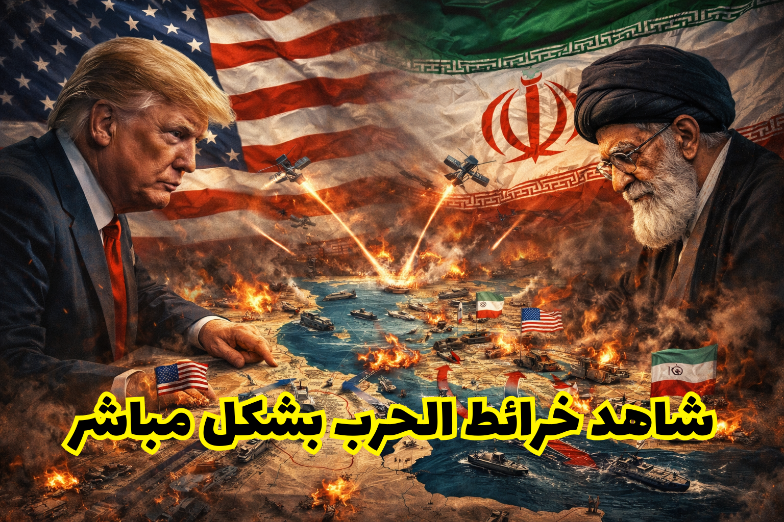 تطبيق خريطة تطورات الحرب الأمريكية على إيران