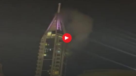 لحظة وقوع انفجار في ناطحة سحاب بمدينة دبي (فيديو)